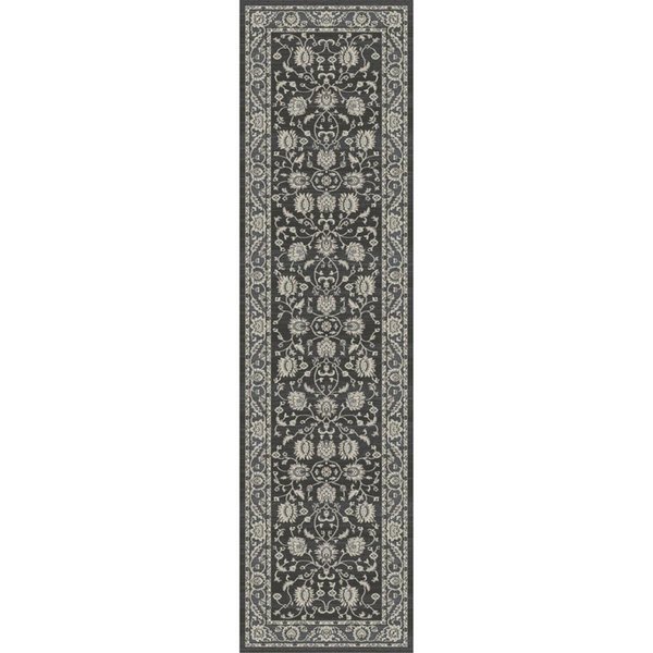 Concord Global 2 ft. x 7 ft. 3 in. Kashan Mahal - Anthracite 28232